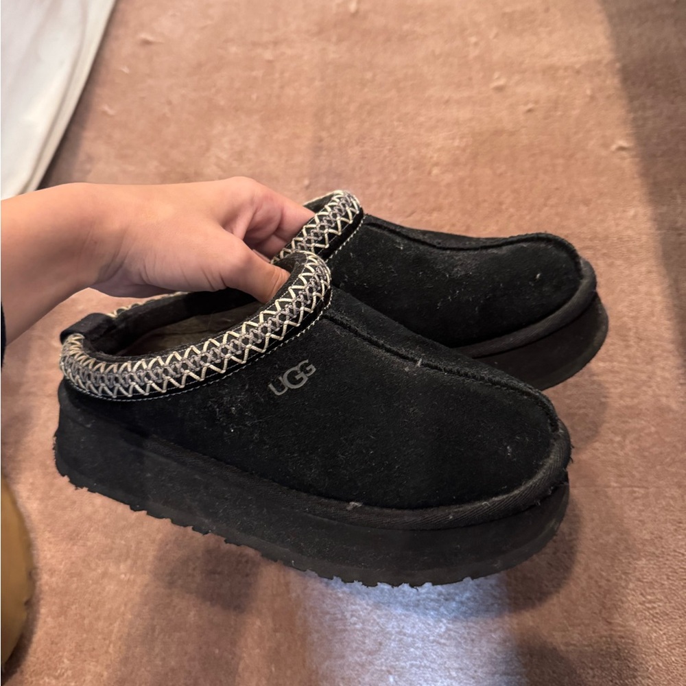 UGG Black Platform Slippers